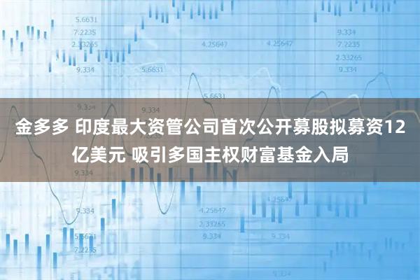 金多多 印度最大资管公司首次公开募股拟募资12亿美元 吸引多国主权财富基金入局