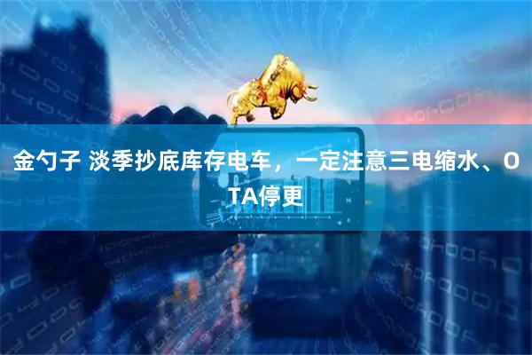 金勺子 淡季抄底库存电车，一定注意三电缩水、OTA停更